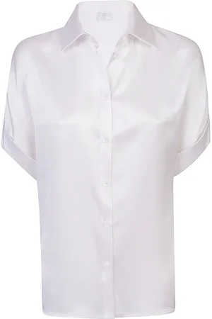 ELEVENTY Dames, Blouses & Shirts, Wit, Maat: L Zijde