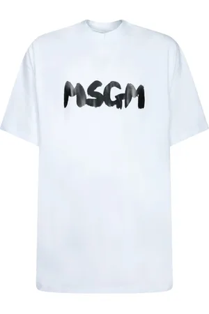 Msgm Heren, Tops, Wit, Maat: L Katoen