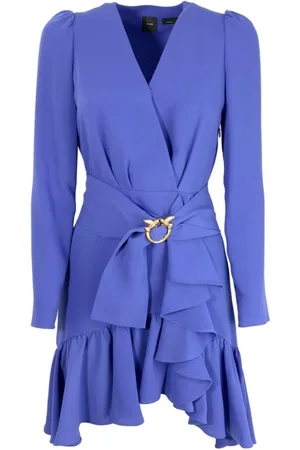 Pinko Dames, Jurken, Blauw, Maat: 2XS Poliester