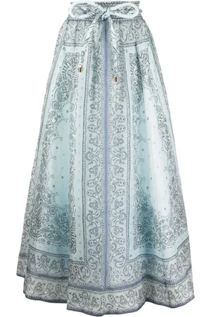 ZIMMERMANN Dames, Rokken, Blauw, Maat: S Linnen