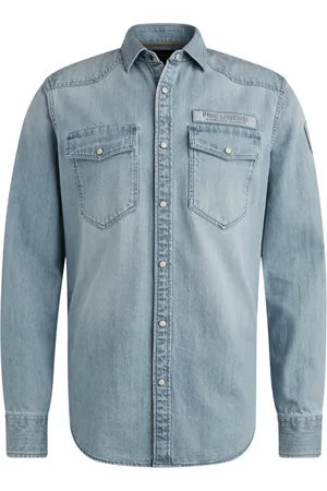 PME Legend™ Heren, Overhemden, Blauw, Maat: M Denim