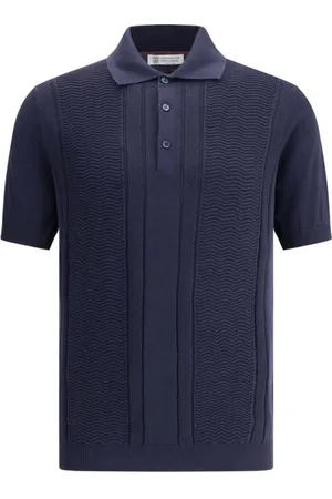 Brunello Cucinelli Heren, Tops, Blauw, Maat: M Katoen