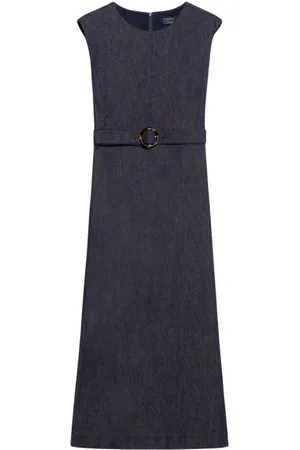 Max Mara Dames, Jurken, Blauw, Maat: M Katoen
