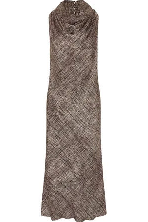 Kiton Dames, Jurken, Bruin, Maat: XL Zijde