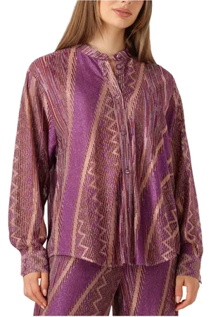 AMAYA Amsterdam Dames, Blouses & Shirts, Paars, Maat: XL
