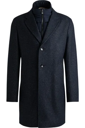 HUGO BOSS Heren, Mantels, Blauw, Maat: 2XL Wol