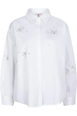 Esqualo Dames, Blouses & Shirts, Wit, Maat: M