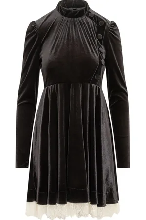 Serafini Dames, Jurken, Zwart, Maat: S Velours