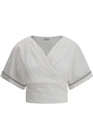 Brunello Cucinelli Dames, Blouses & Shirts, Wit, Maat: 2XS Katoen