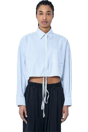Alexander Wang Dames, Blouses & Shirts, Blauw, Maat: M Katoen