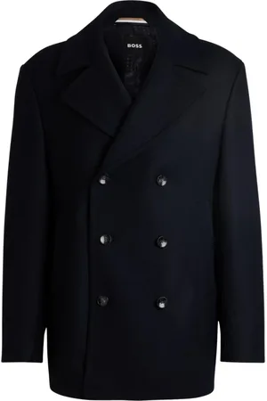 HUGO BOSS Heren, Mantels, Blauw, Maat: L Wol