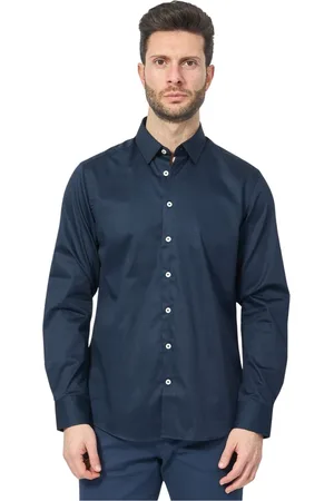 Bugatti Heren, Overhemden, Blauw, Maat: M Katoen