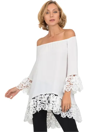Joseph Ribkoff Dames, Blouses & Shirts, Wit, Maat: XL Poliester