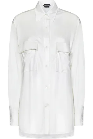 Tom Ford Dames, Blouses & Shirts, Wit, Maat: 2XS Satijn