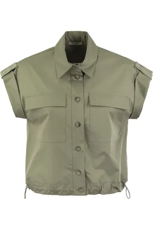 PESERICO SIGN Dames, Blouses & Shirts, Groen, Maat: S Katoen