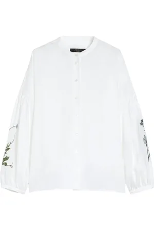Max Mara Dames, Blouses & Shirts, Wit, Maat: S Linnen