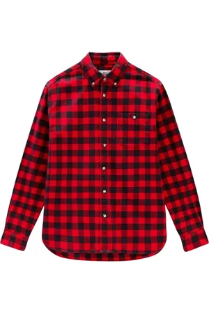 Woolrich Heren, Overhemden, Rood, Maat: L Flanel