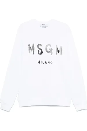 Msgm Heren, Sweatshirts & Hoodies, Wit, Maat: S Katoen