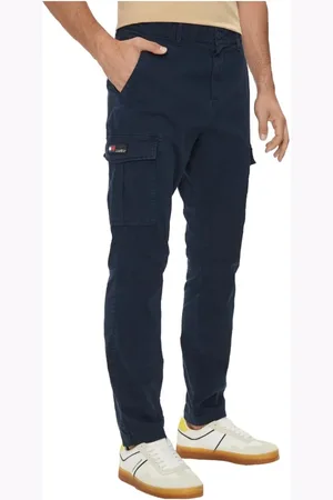 Tommy Hilfiger Heren, Broeken, Blauw, Maat: W33 L32 Katoen