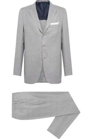 Kiton Heren, Pakken, Grijs, Maat: 2XL Kasjmier
