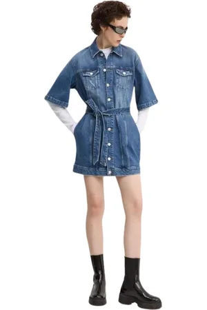 Tommy Hilfiger Dames, Jurken, Blauw, Maat: S Denim