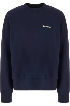 Palm Angels Heren, Sweatshirts & Hoodies, Blauw, Maat: XL Katoen