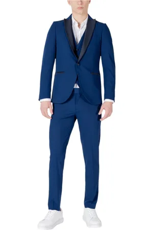 MULISH Heren, Pakken, Blauw, Maat: M Viscose