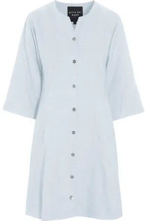 Bitte Kai Rand Dames, Jurken, Blauw, Maat: 2XL Linnen