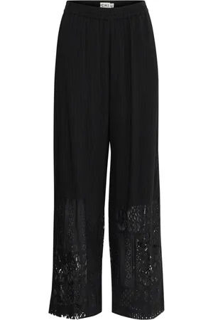 Ichi Dames, Broeken, Zwart, Maat: XL