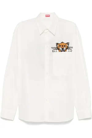 Kenzo Heren, Overhemden, Wit, Maat: XL Katoen
