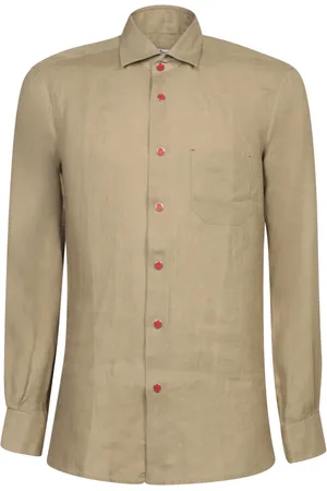 Kiton Heren, Overhemden, Bruin, Maat: 3XL Katoen