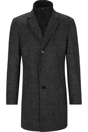 HUGO BOSS Heren, Mantels, Zwart, Maat: M Wol