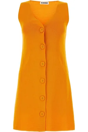 Jil Sander Dames, Jurken, Oranje, Maat: S Katoen