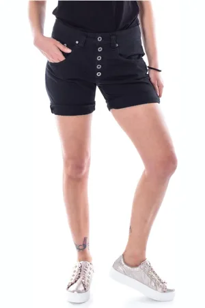 Please Dames, Korte broeken, Zwart, Maat: 2XS Denim