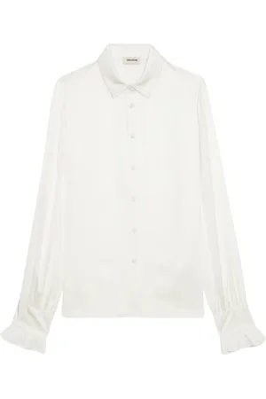 Zadig & Voltaire Dames, Blouses & Shirts, Wit, Maat: L Satijn
