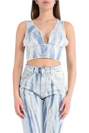 A PAPER KID Dames, Tops, Blauw, Maat: S Denim