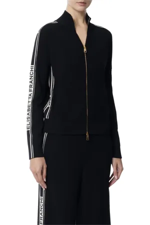Elisabetta Franchi Dames, Truien, Zwart, Maat: L Viscose