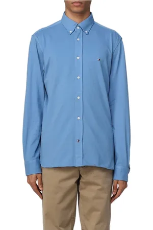 Tommy Hilfiger Heren, Overhemden, Blauw, Maat: XS Piqué