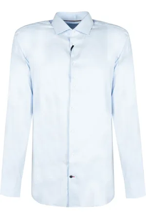 Tommy Hilfiger Heren, Overhemden, Blauw, Maat: 4XL Katoen