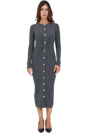Pinko Dames, Jurken, Grijs, Maat: XS Wol