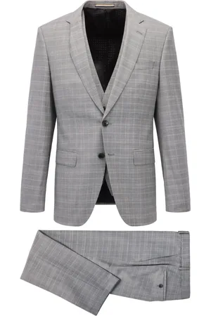 HUGO BOSS Heren, Pakken, Grijs, Maat: M Wol