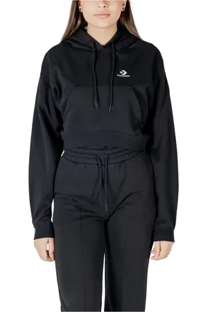 Converse Dames, Sweatshirts & Hoodies, Zwart, Maat: XL Katoen