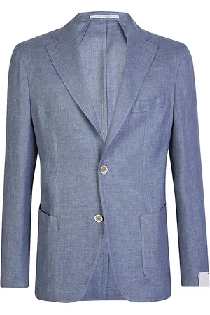 ELEVENTY Heren, Jassen, Blauw, Maat: M Linnen
