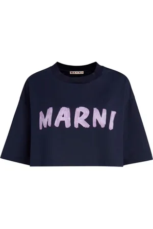 Marni Dames, Tops, Blauw, Maat: 3XS Katoen