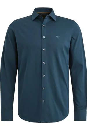 PME Legend™ Heren, Overhemden, Blauw, Maat: XL Satijn
