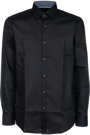 HUGO BOSS Heren, Overhemden, Zwart, Maat: XL Katoen
