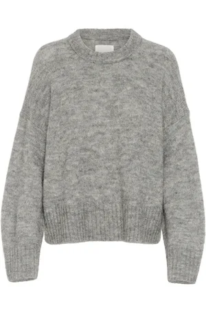 Part Two Dames, Truien, Grijs, Maat: 2XL Wol