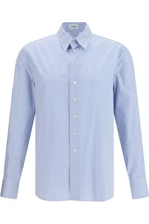 Saint Laurent Heren, Overhemden, Blauw, Maat: XL Katoen