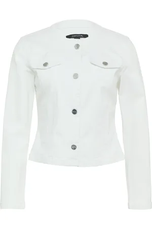 Comma, Dames, Jassen, Wit, Maat: L Denim