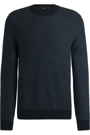 HUGO BOSS Heren, Truien, Blauw, Maat: L Katoen
